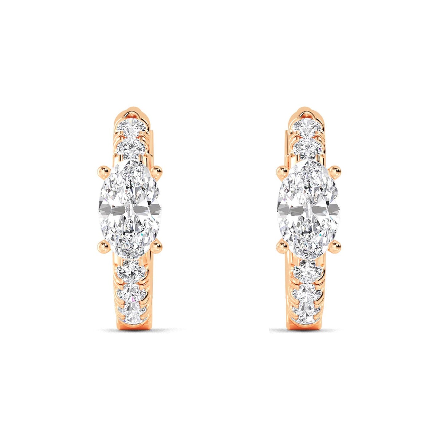 9K Rose Gold Lab Grown Diamond EARRINGS 0.54 ctw E32350-0.50CT