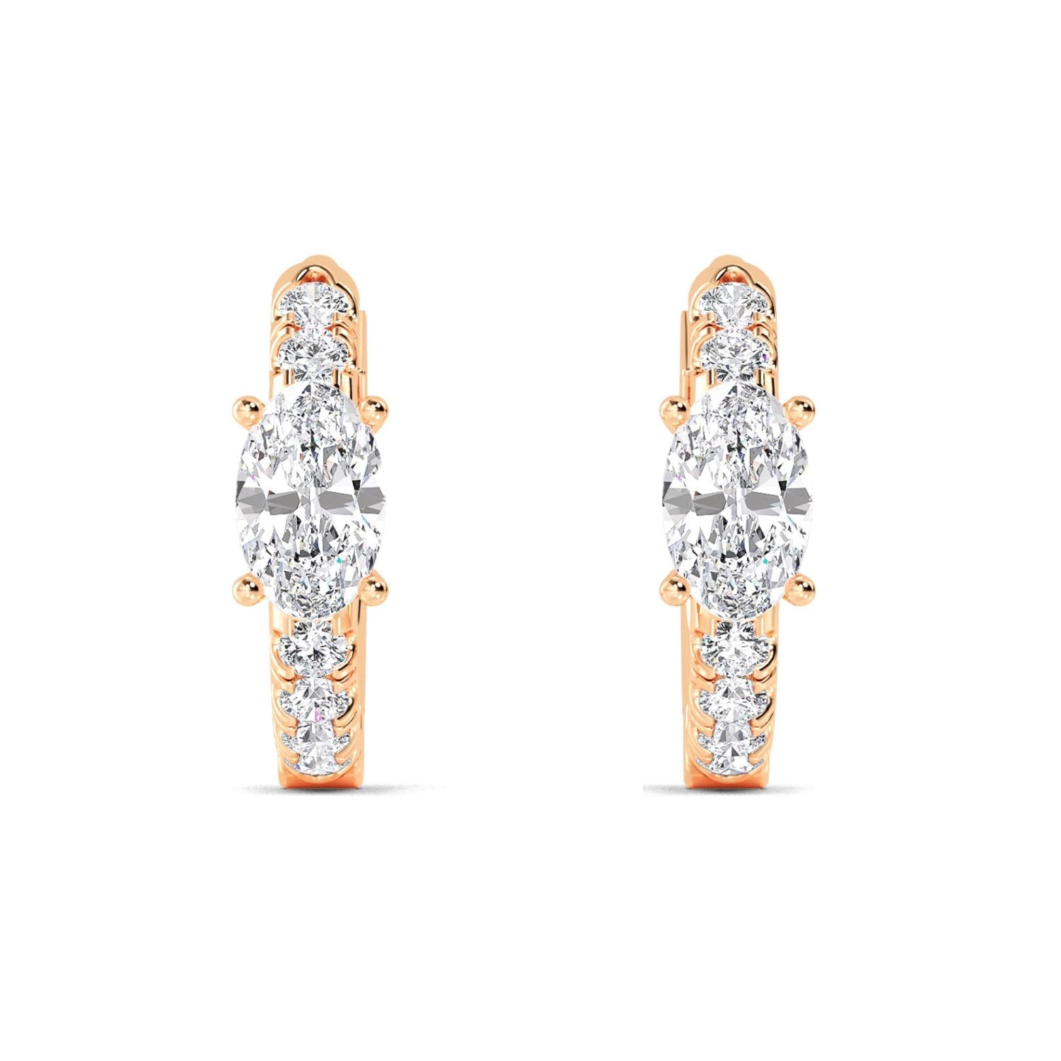 9K Rose Gold Lab Grown Diamond EARRINGS 0.54 ctw E32350-0.50CT