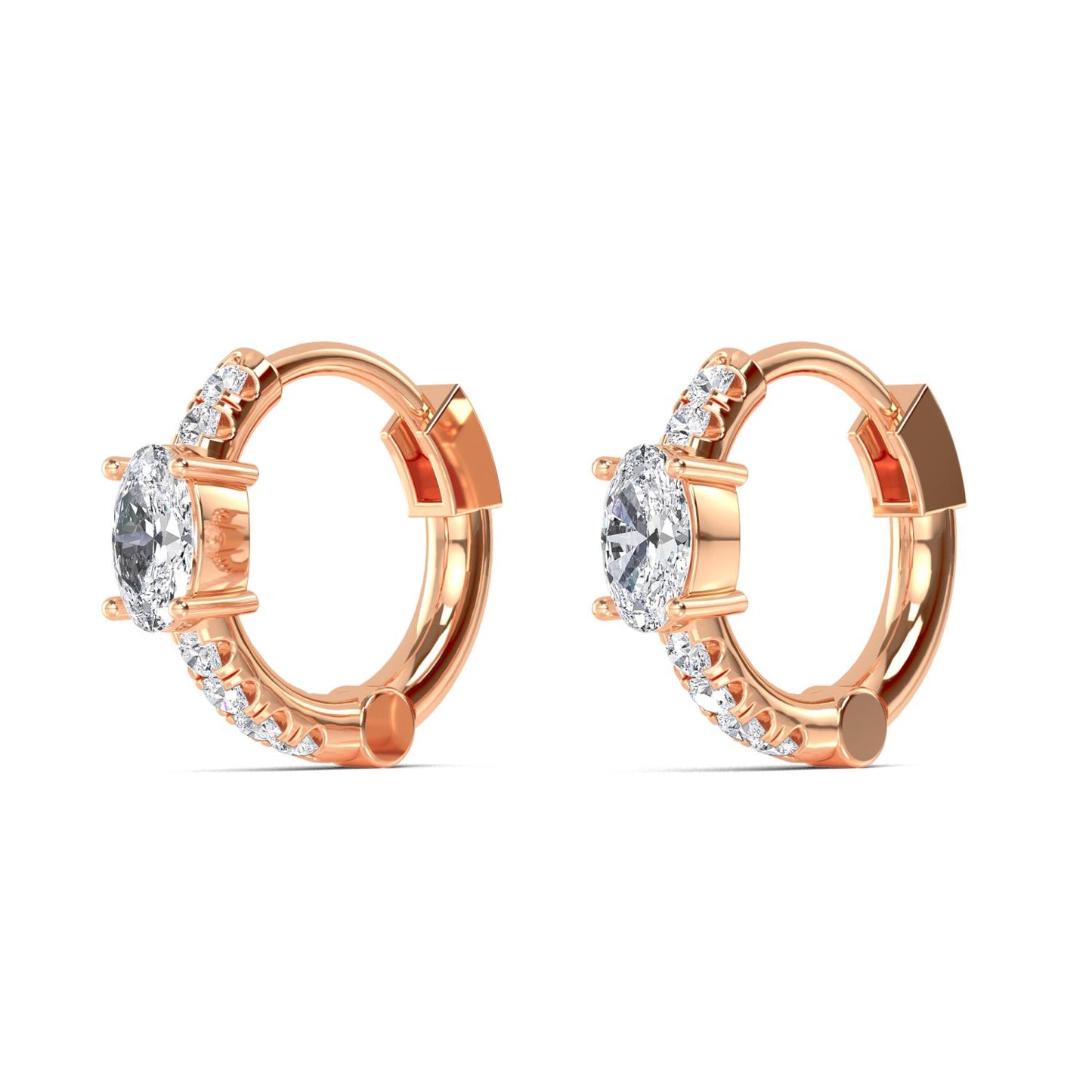 9K Rose Gold Lab Grown Diamond EARRINGS 0.54 ctw E32350-0.50CT