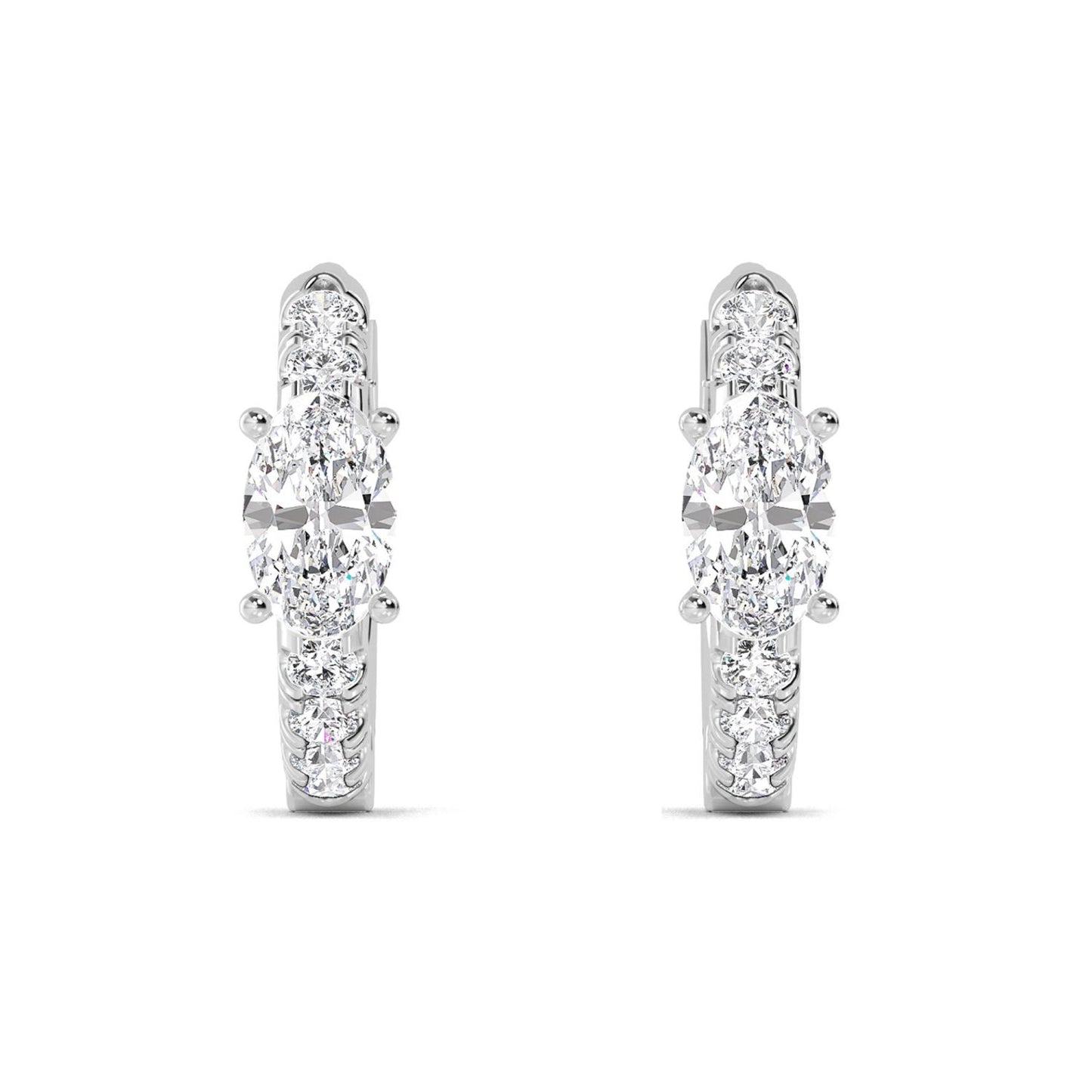 9K White Gold Lab Grown Diamond EARRINGS 0.54 ctw E32350-0.50CT