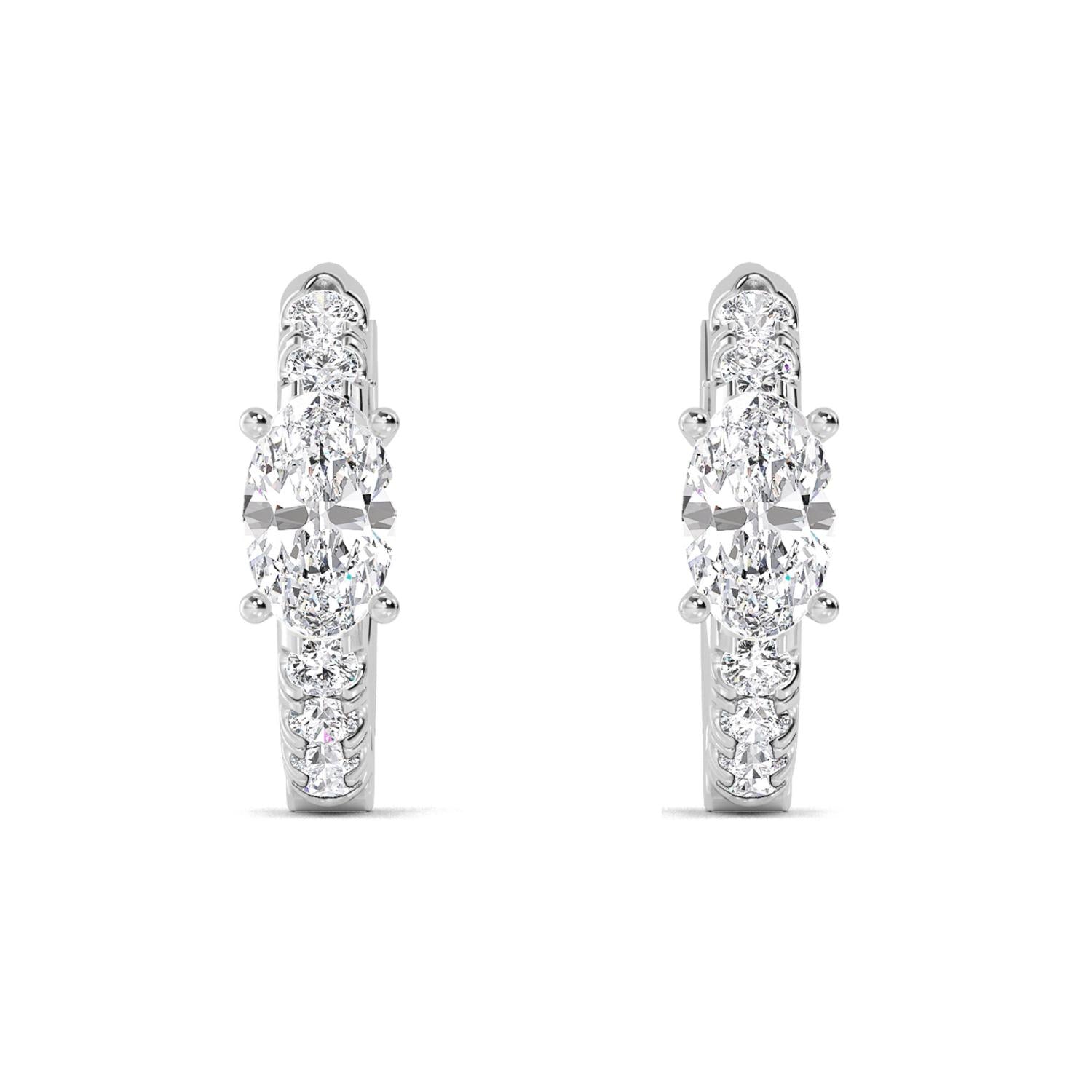 9K White Gold Lab Grown Diamond EARRINGS 0.54 ctw E32350-0.50CT