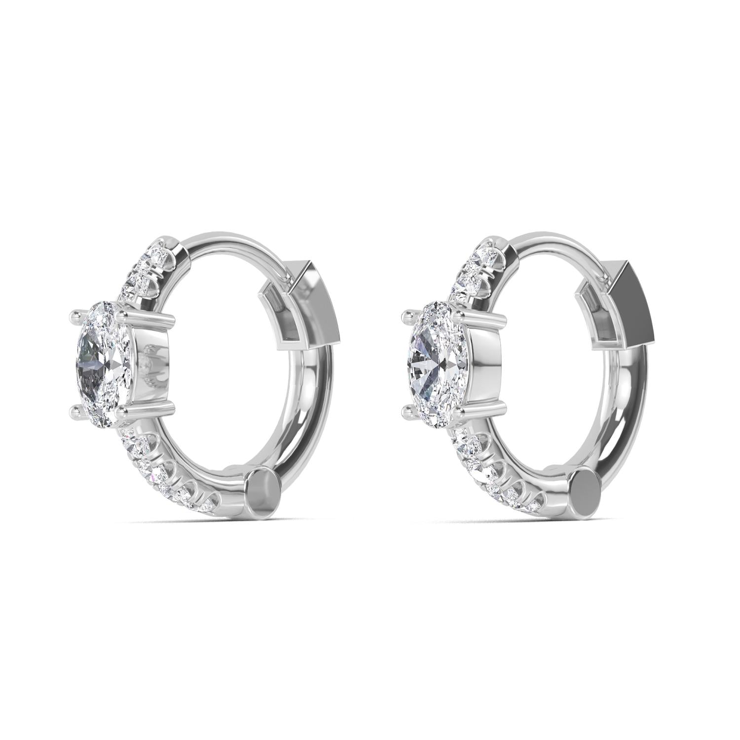 9K White Gold Lab Grown Diamond EARRINGS 0.54 ctw E32350-0.50CT