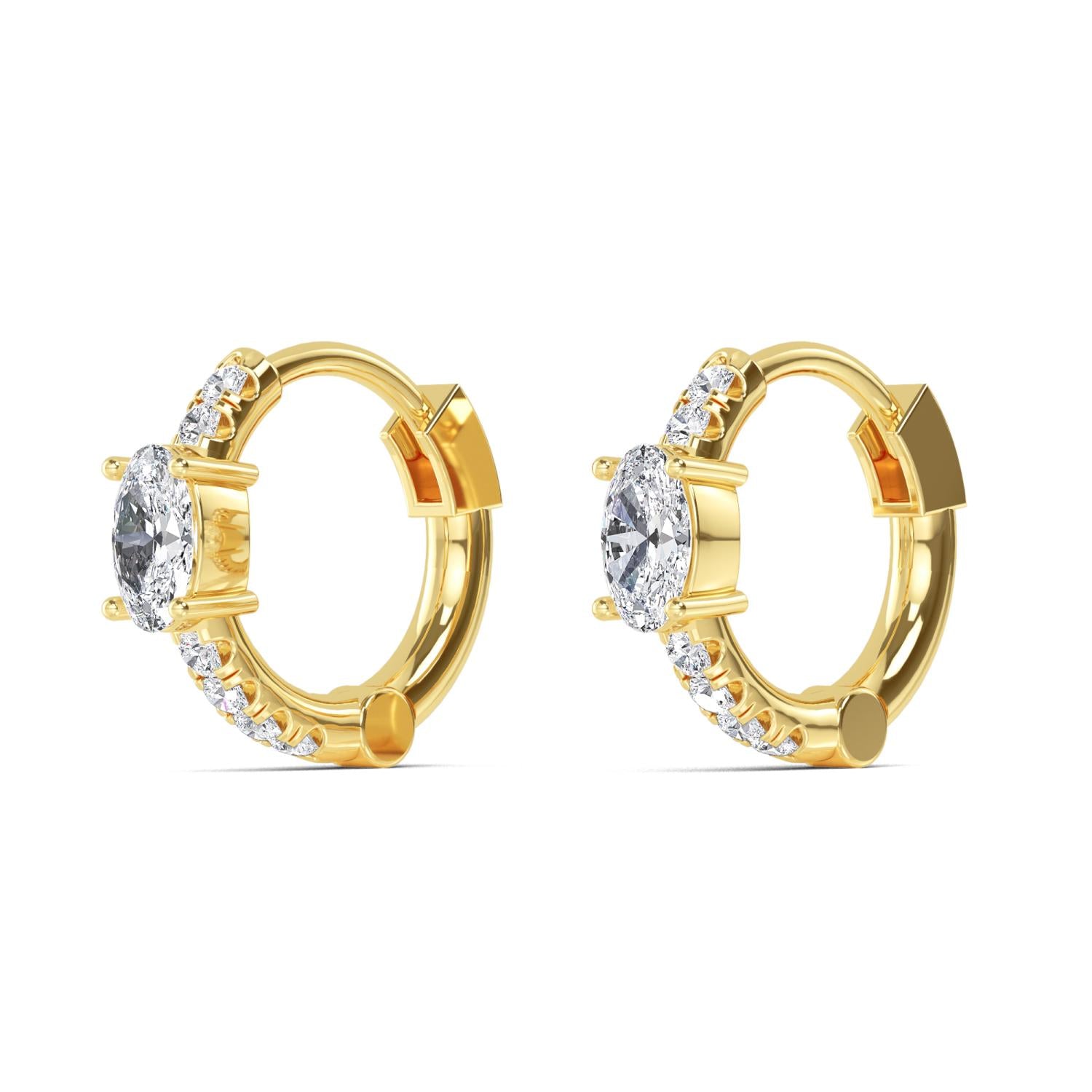 9K Yellow Gold Lab Grown Diamond EARRINGS 0.54 ctw E32350-0.50CT