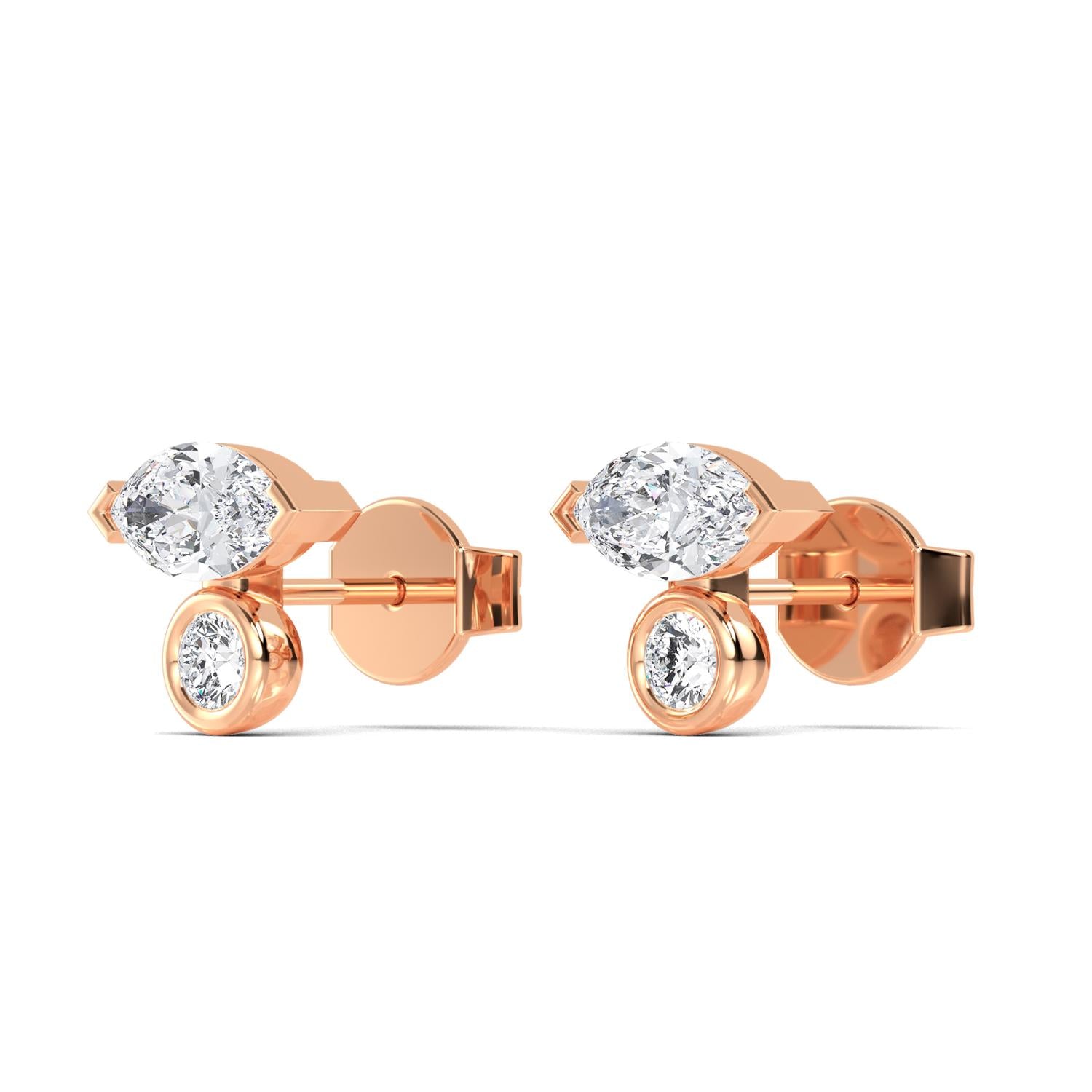 9K Rose Gold Lab Grown Diamond EARRINGS 1.24 ctw E32354-1.25CT