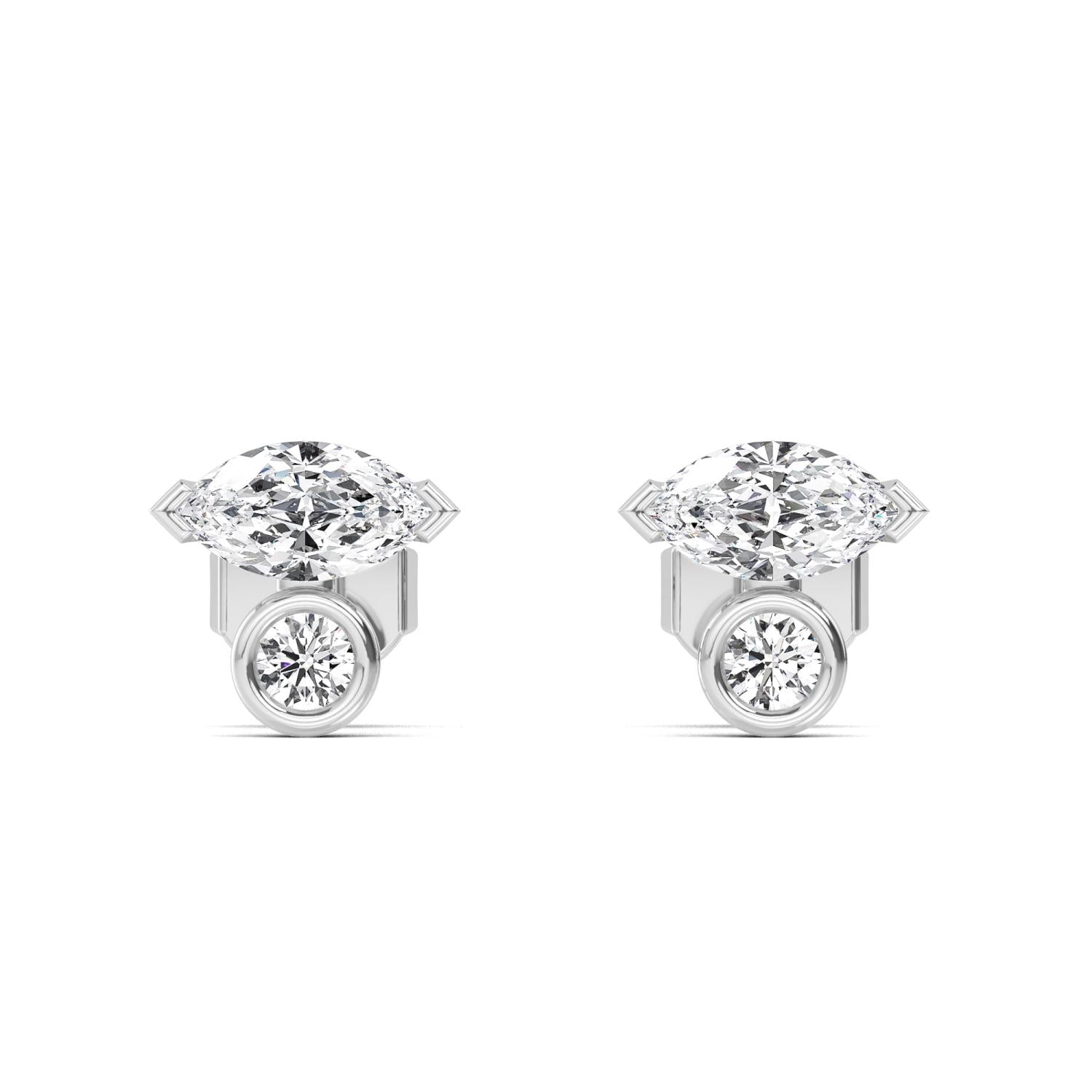 9K White Gold Lab Grown Diamond EARRINGS 1.24 ctw E32354-1.25CT