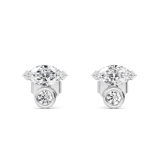 9K White Gold Lab Grown Diamond EARRINGS 1.24 ctw E32354-1.25CT