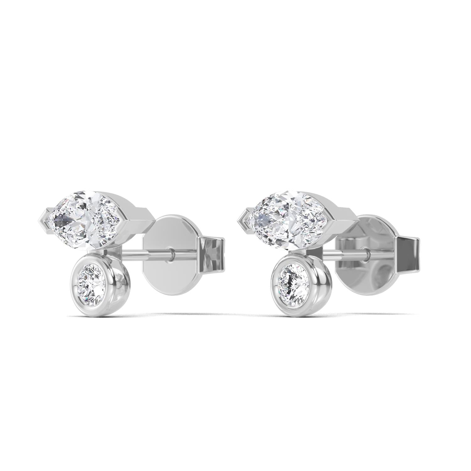 9K White Gold Lab Grown Diamond EARRINGS 1.24 ctw E32354-1.25CT