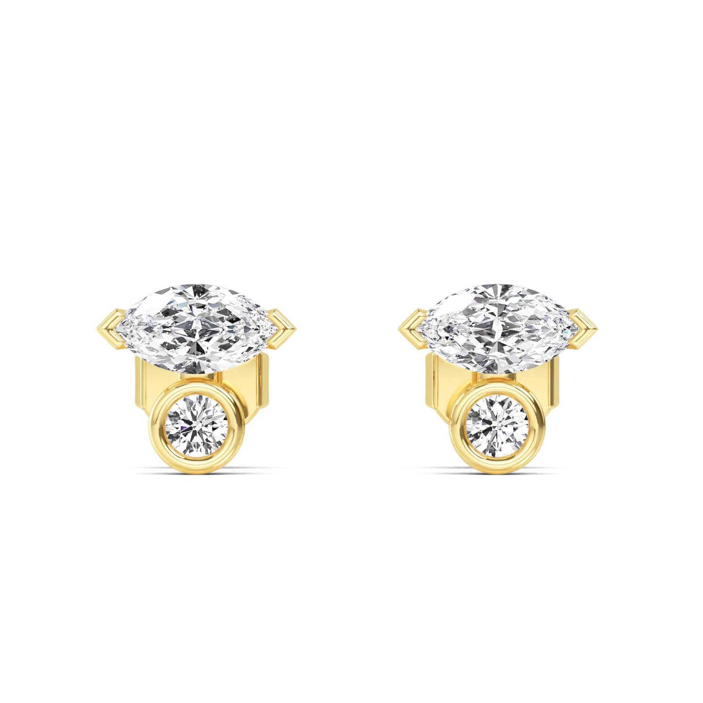 9K Yellow Gold Lab Grown Diamond EARRINGS 1.24 ctw E32354-1.25CT