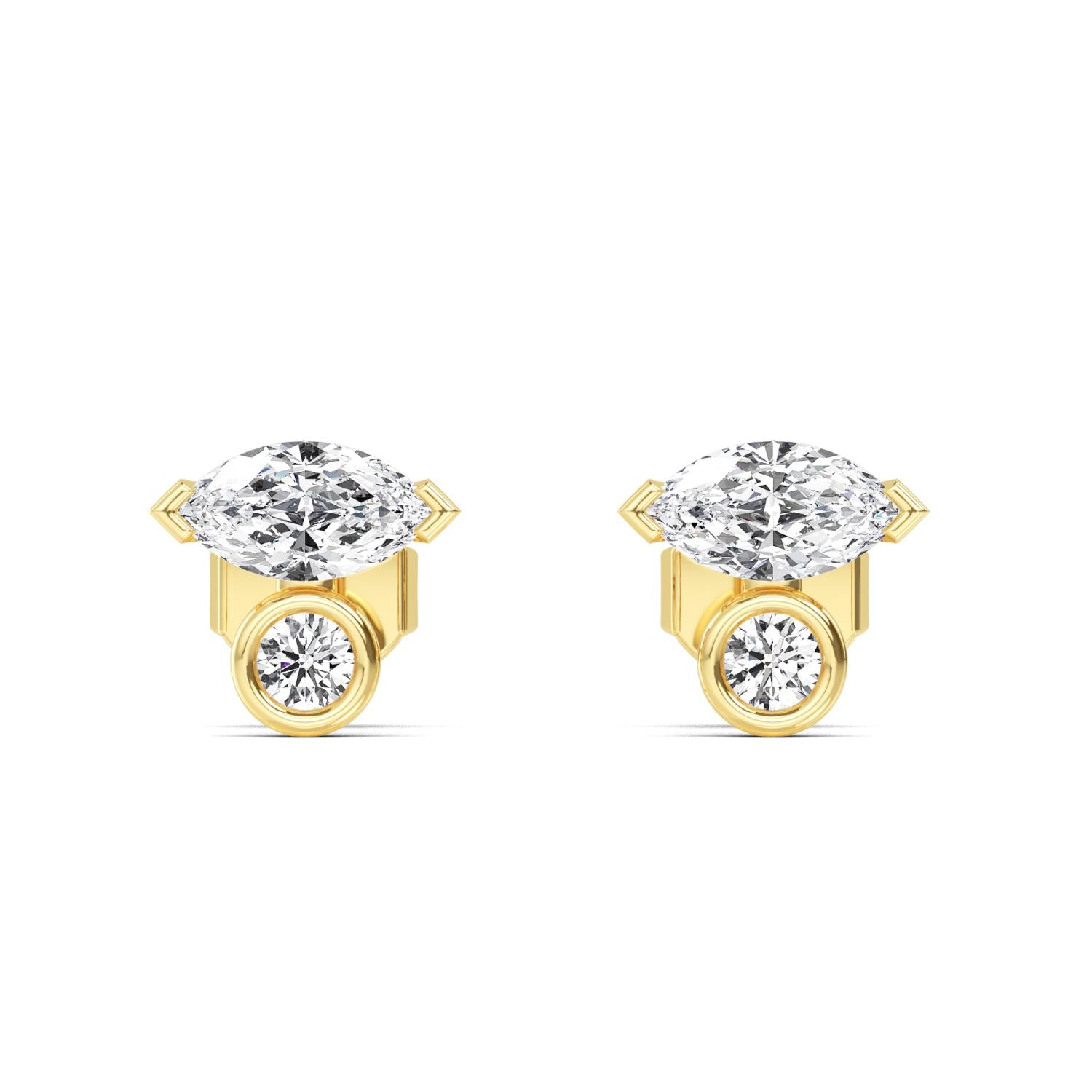 9K Yellow Gold Lab Grown Diamond EARRINGS 1.24 ctw E32354-1.25CT