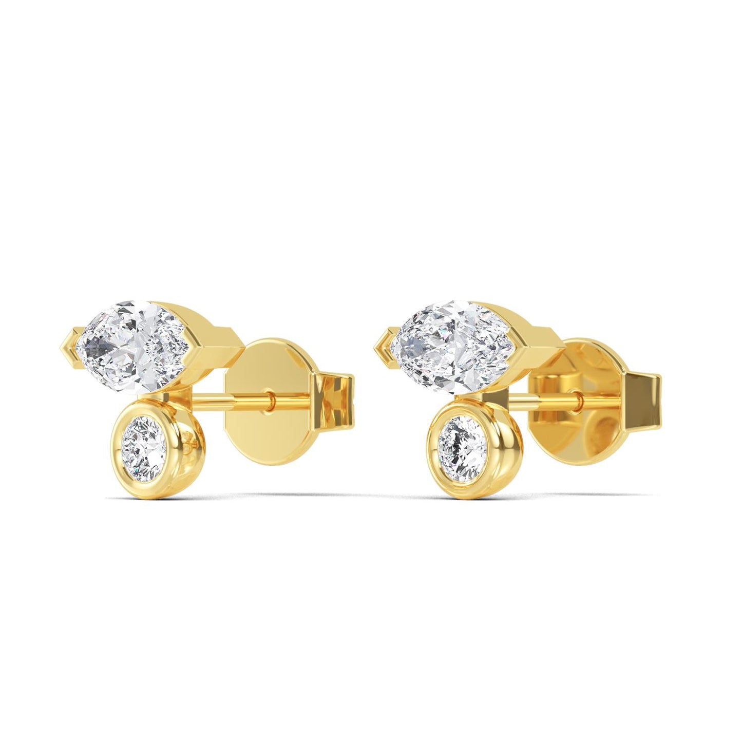 9K Yellow Gold Lab Grown Diamond EARRINGS 1.24 ctw E32354-1.25CT
