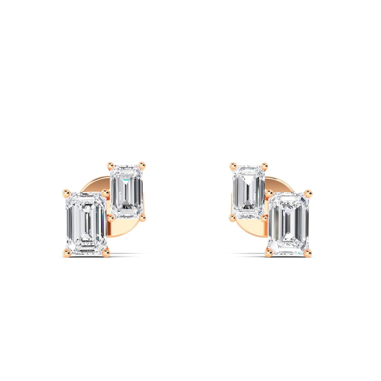 9K Rose Gold Lab Grown Diamond EARRINGS 1.74 ctw E32355EMEM-1.63CT