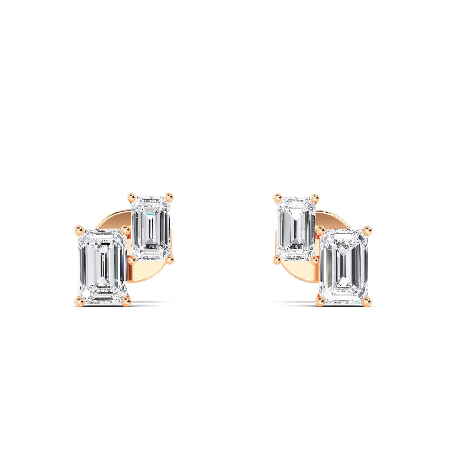 9K Rose Gold Lab Grown Diamond EARRINGS 1.74 ctw E32355EMEM-1.63CT