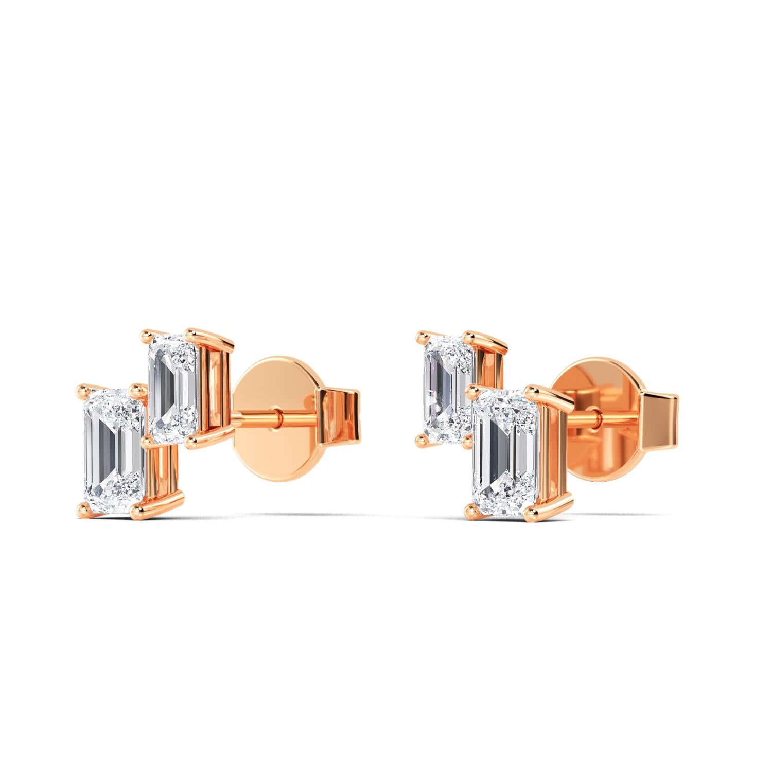 9K Rose Gold Lab Grown Diamond EARRINGS 1.74 ctw E32355EMEM-1.63CT