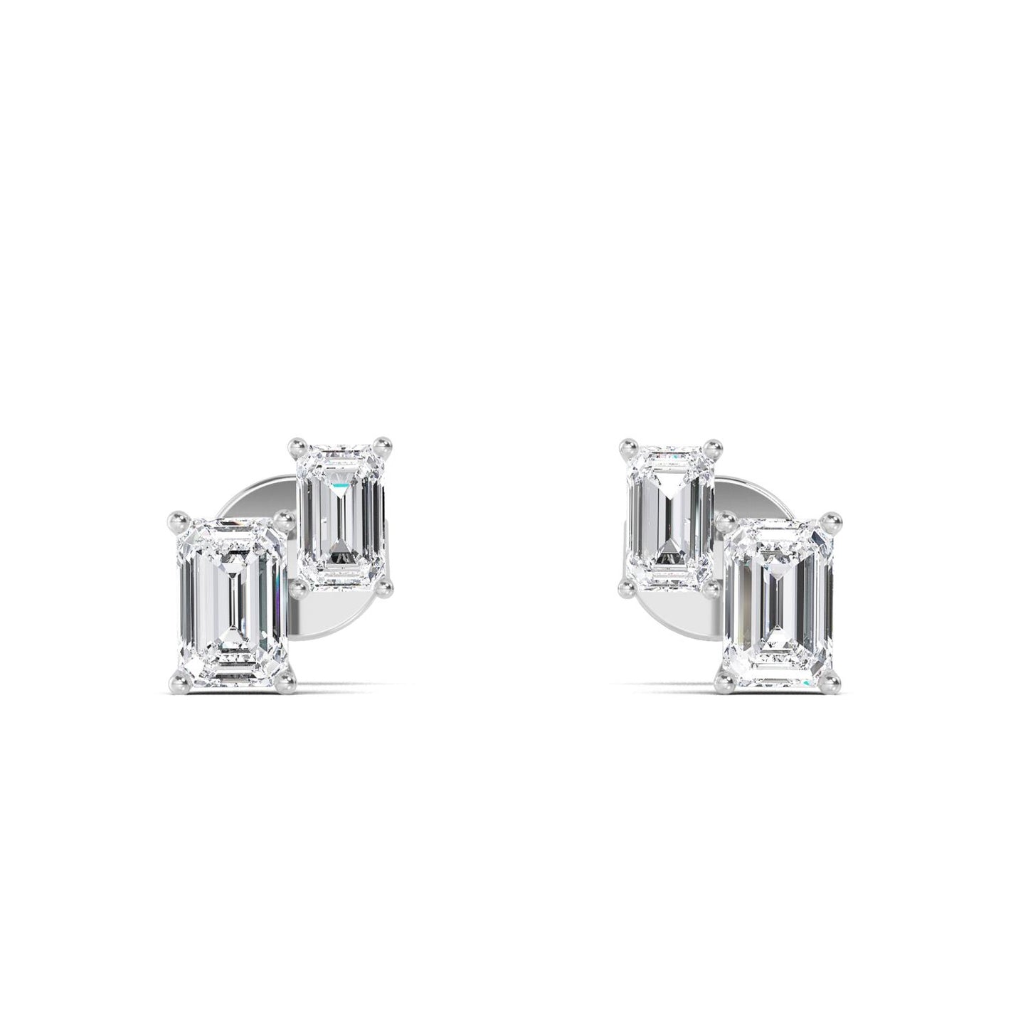 9K White Gold Lab Grown Diamond EARRINGS 1.74 ctw E32355EMEM-1.63CT