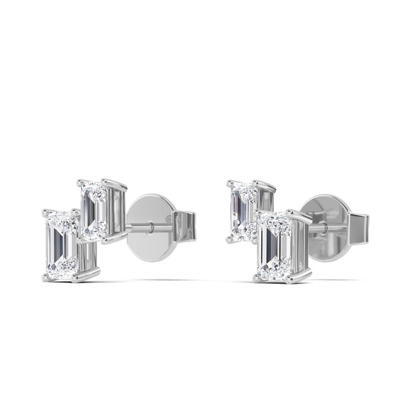 9K White Gold Lab Grown Diamond EARRINGS 1.74 ctw E32355EMEM-1.63CT