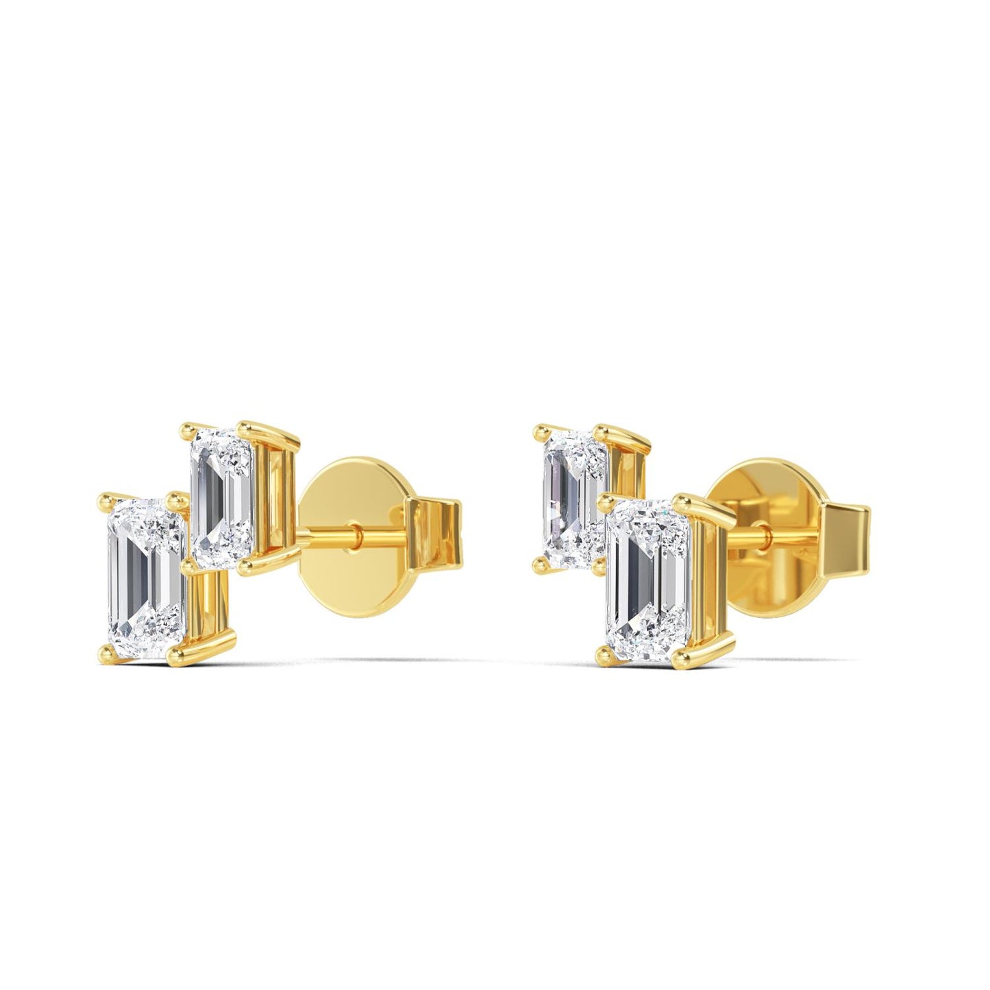 9K Yellow Gold Lab Grown Diamond EARRINGS 1.74 ctw E32355EMEM-1.63CT
