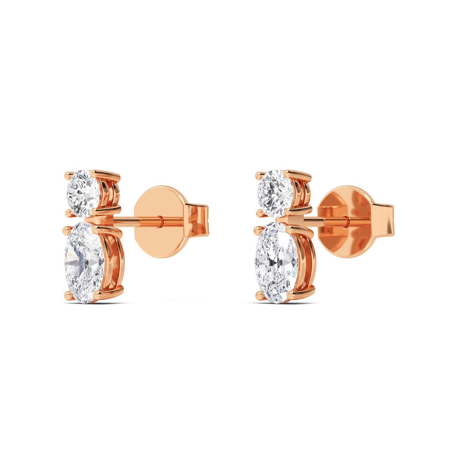 9K Rose Gold Lab Grown Diamond EARRINGS 1.55 ctw E32356RDOV-1.50CT