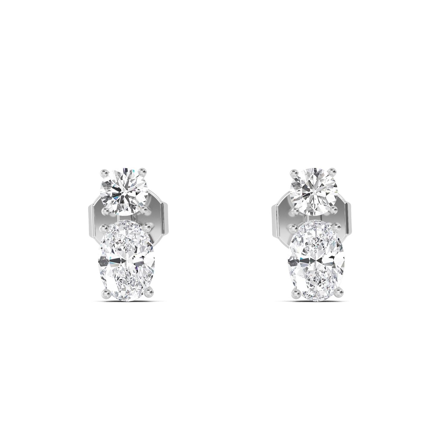 9K White Gold Lab Grown Diamond EARRINGS 1.55 ctw E32356RDOV-1.50CT