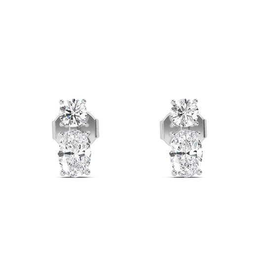 9K White Gold Lab Grown Diamond EARRINGS 1.55 ctw E32356RDOV-1.50CT