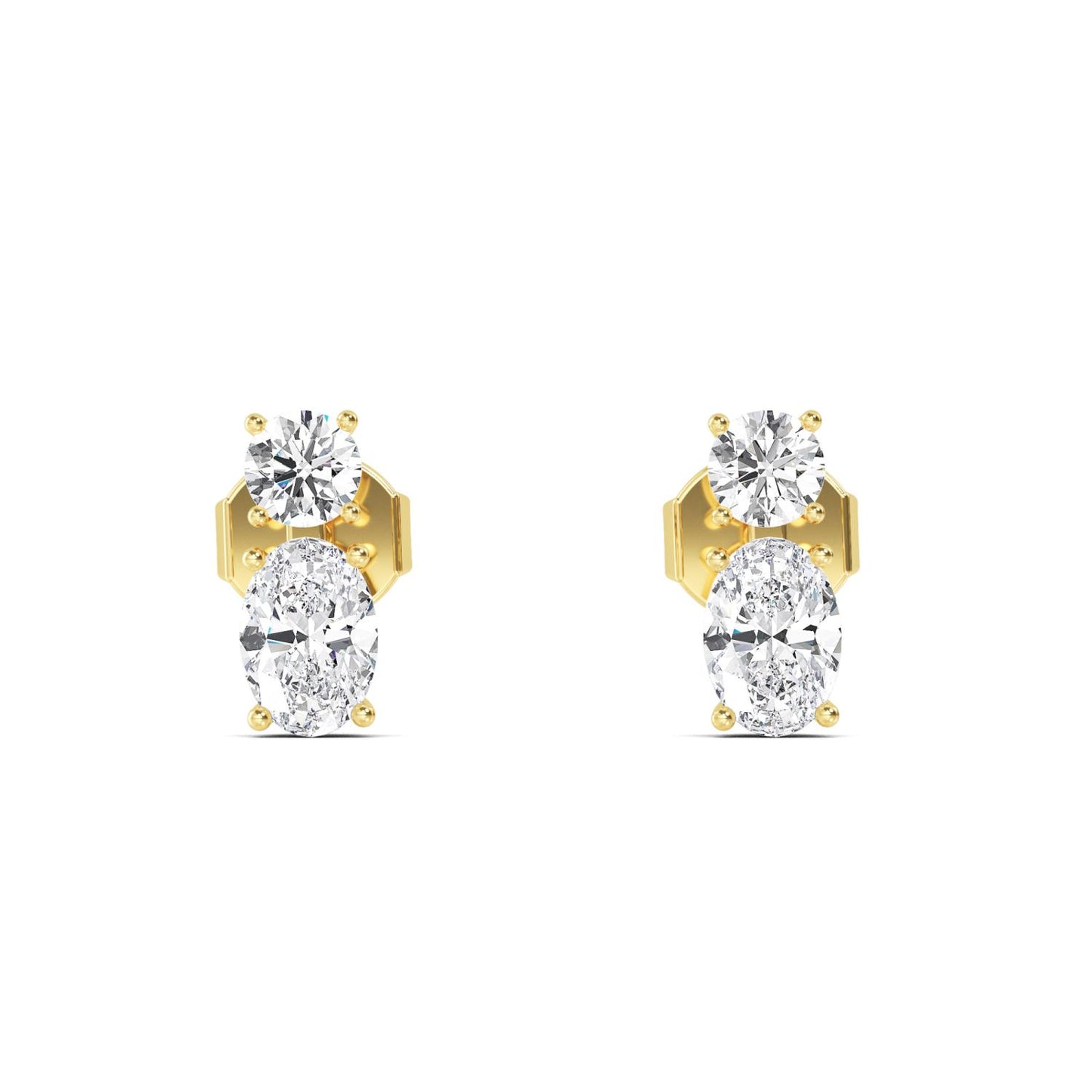 9K Yellow Gold Lab Grown Diamond EARRINGS 1.55 ctw E32356RDOV-1.50CT
