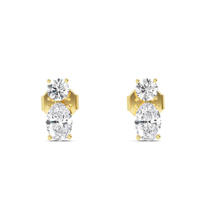 9K Yellow Gold Lab Grown Diamond EARRINGS 1.55 ctw E32356RDOV-1.50CT