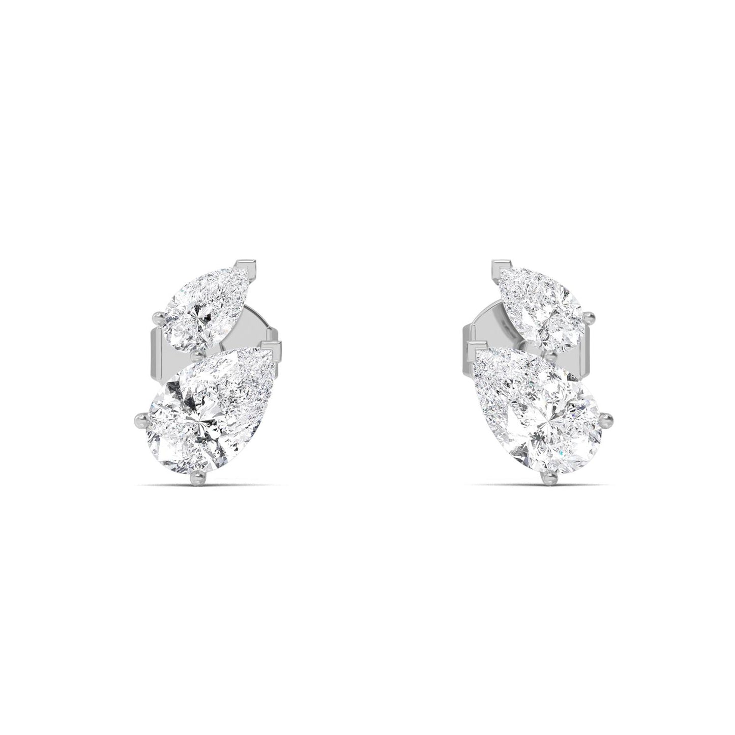 9K White Gold Lab Grown Diamond EARRINGS 1.89 ctw E32361PEPE-1.88CT