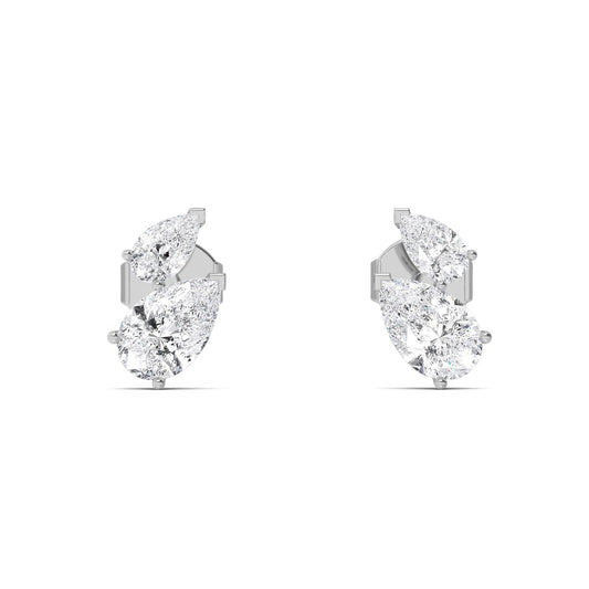 9K White Gold Lab Grown Diamond EARRINGS 1.89 ctw E32361PEPE-1.88CT