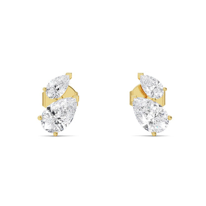 9K Yellow Gold Lab Grown Diamond EARRINGS 1.89 ctw E32361PEPE-1.88CT