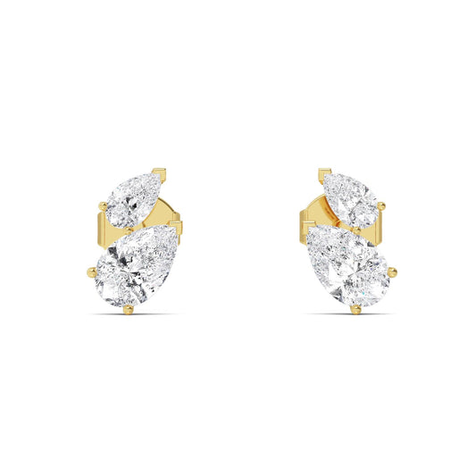 9K Yellow Gold Lab Grown Diamond EARRINGS 1.89 ctw E32361PEPE-1.88CT