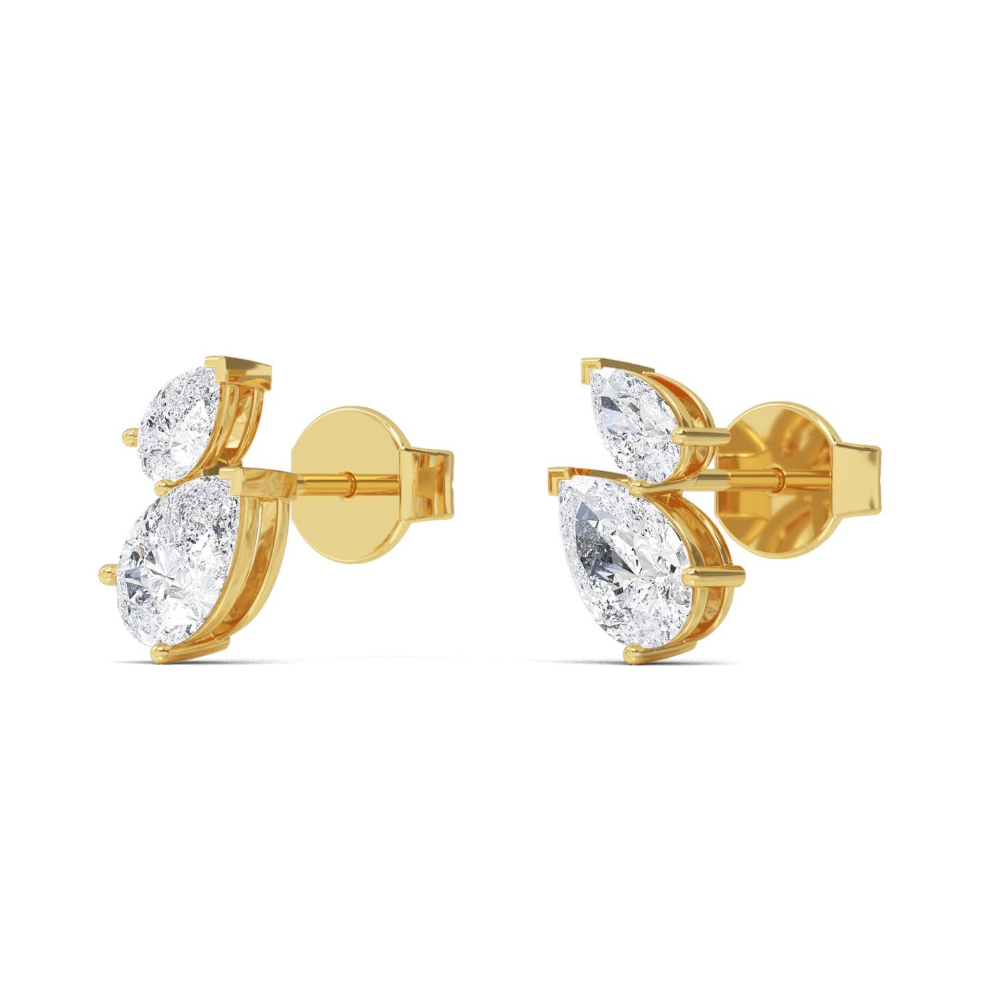 9K Yellow Gold Lab Grown Diamond EARRINGS 1.89 ctw E32361PEPE-1.88CT