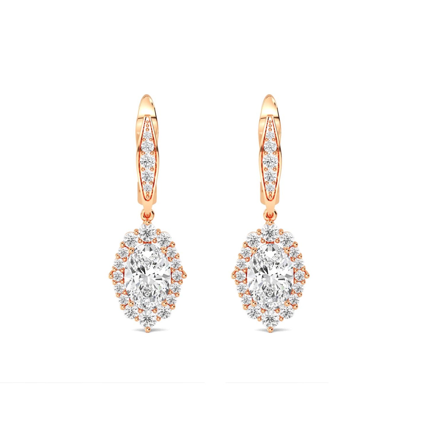9K Rose Gold Lab Grown Diamond EARRINGS 2.79 ctw E32396-2.83CT