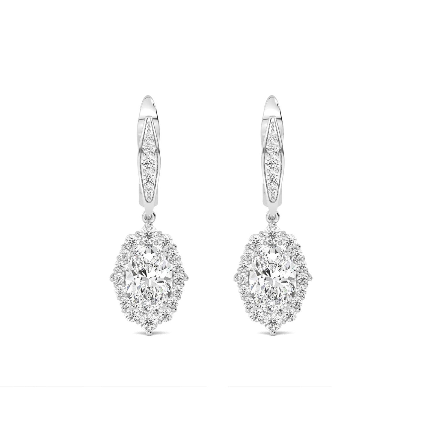 9K White Gold Lab Grown Diamond EARRINGS 2.79 ctw E32396-2.83CT