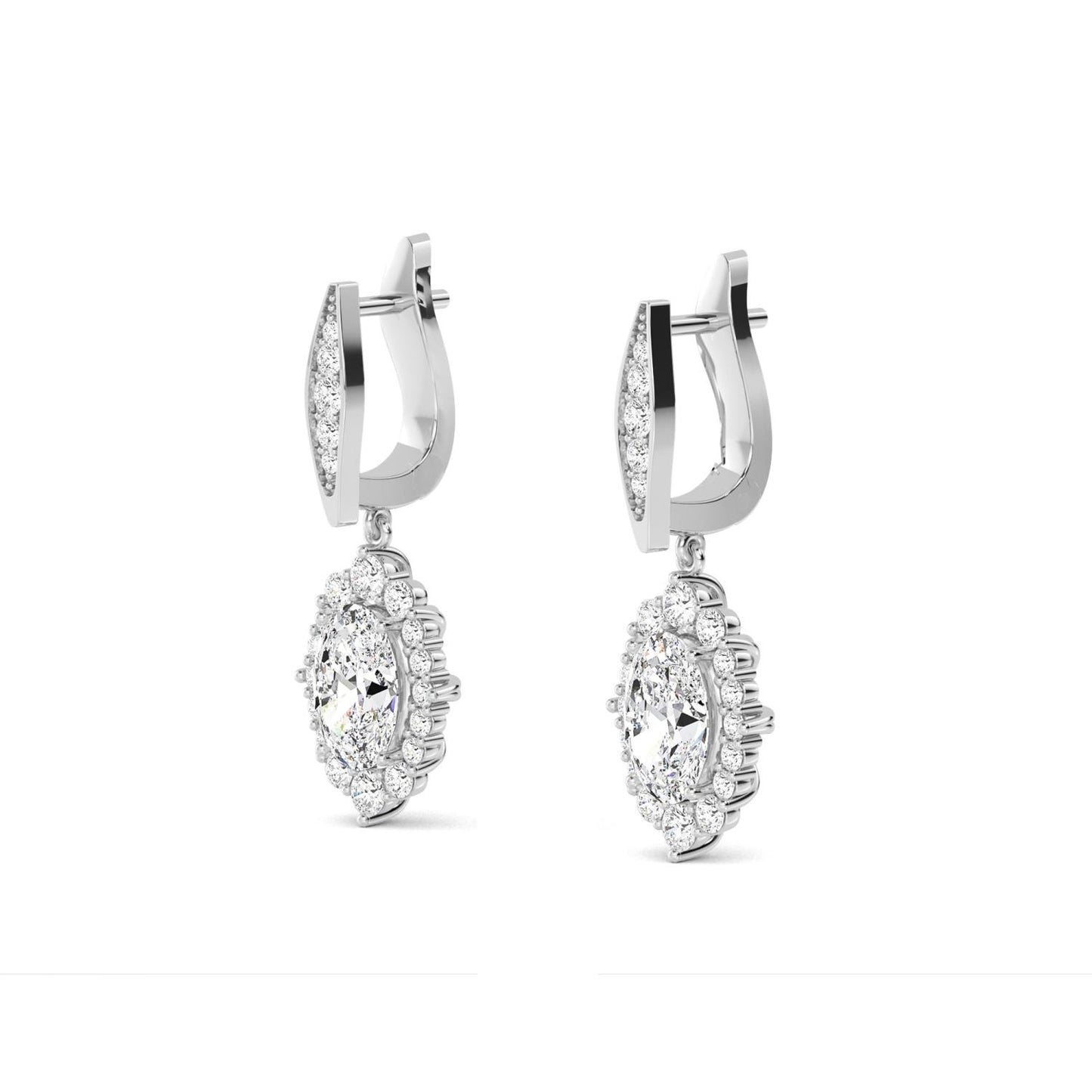 9K White Gold Lab Grown Diamond EARRINGS 2.79 ctw E32396-2.83CT
