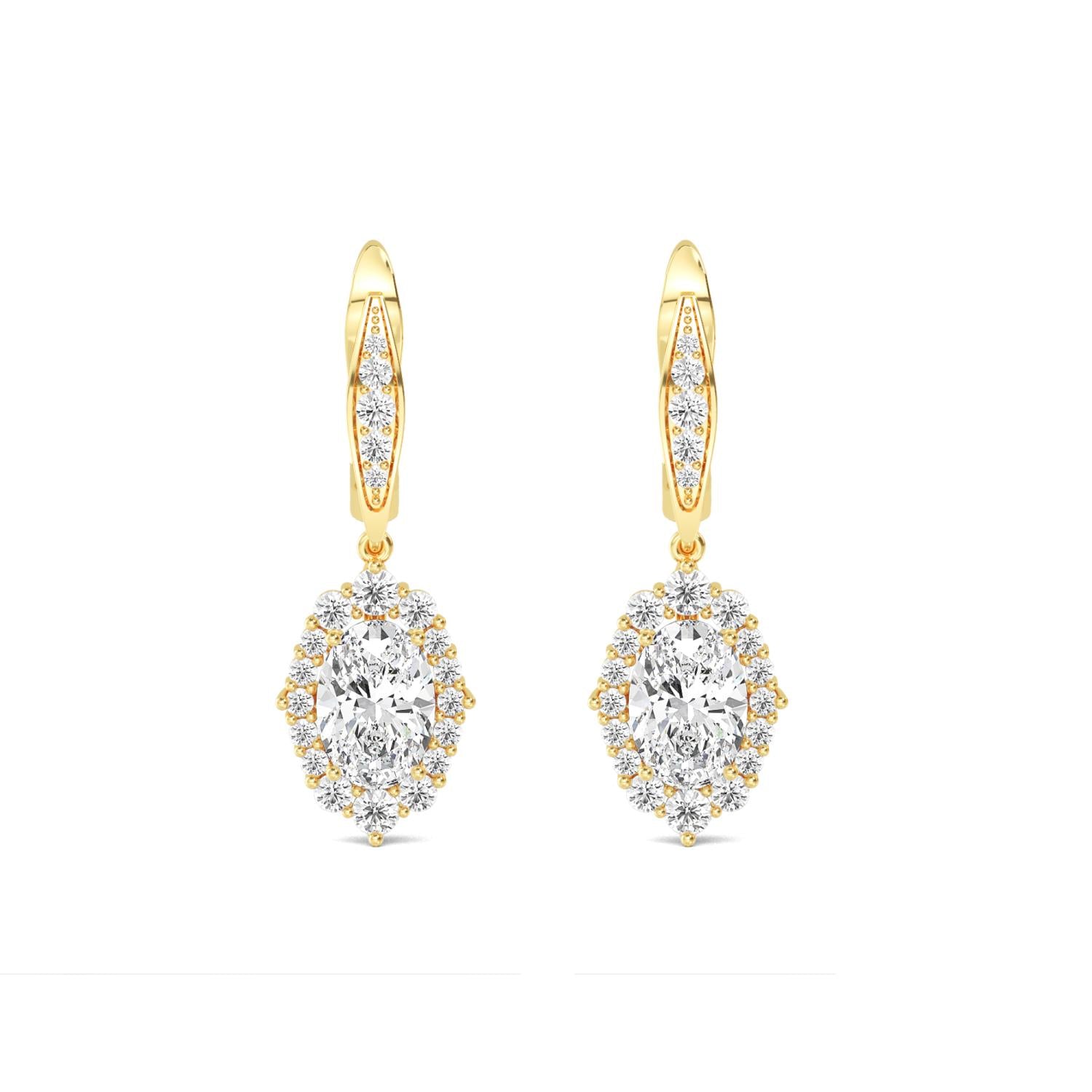 9K Yellow Gold Lab Grown Diamond EARRINGS 2.79 ctw E32396-2.83CT