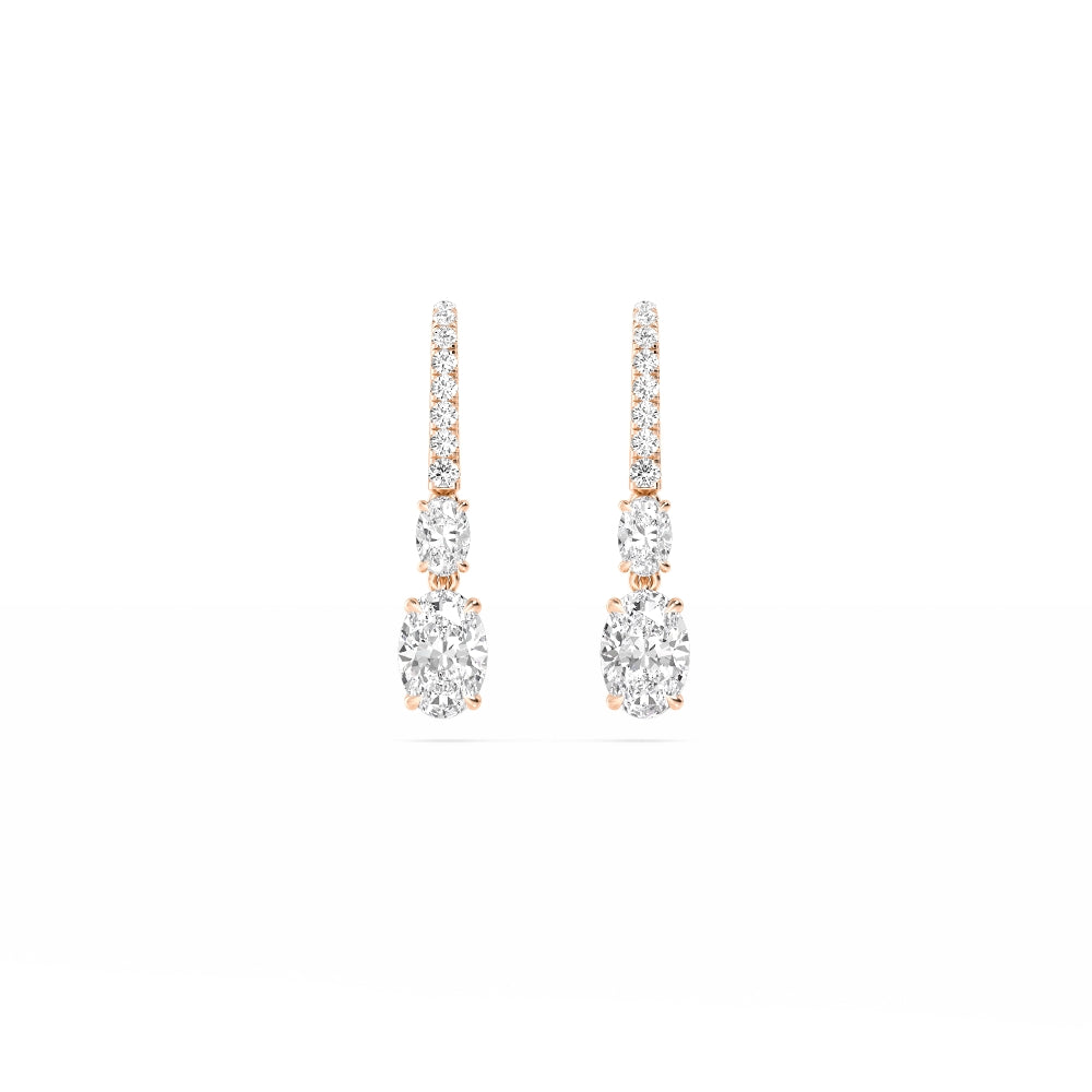 9K Rose Gold Lab Grown Diamond Drop Earrings 4.22 ctw E32656-4.50CT