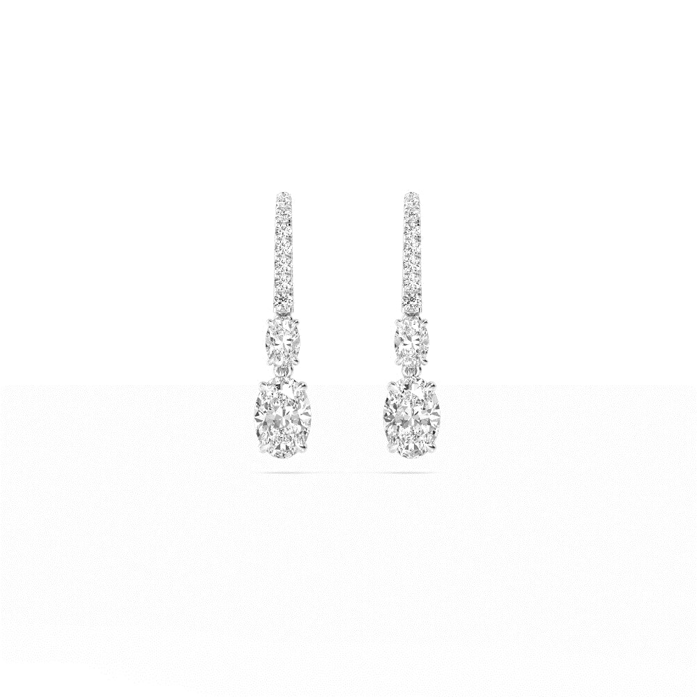 9K White Gold Lab Grown Diamond Drop Earrings 4.22 ctw E32656-4.50CT