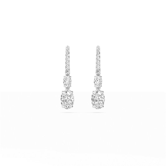 9K White Gold Lab Grown Diamond Drop Earrings 4.22 ctw E32656-4.50CT