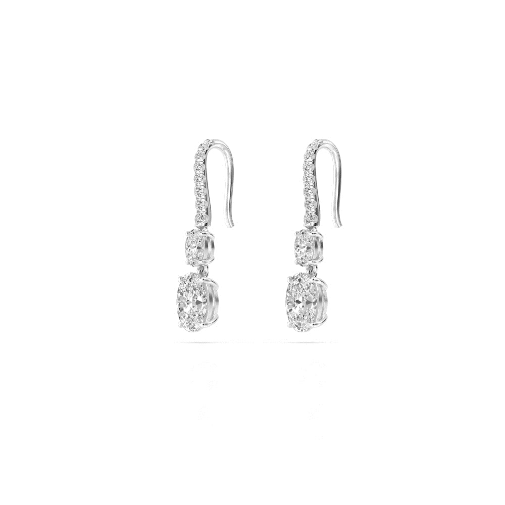 9K White Gold Lab Grown Diamond Drop Earrings 4.22 ctw E32656-4.50CT