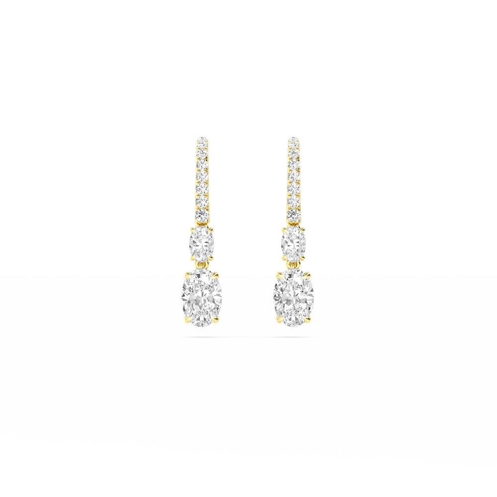 9K Yellow Gold Lab Grown Diamond Drop Earrings 4.22 ctw E32656-4.50CT