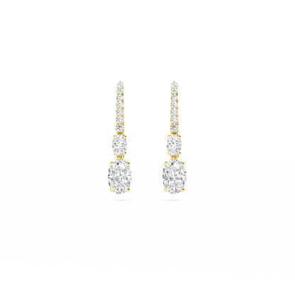 9K Yellow Gold Lab Grown Diamond Drop Earrings 4.22 ctw E32656-4.50CT