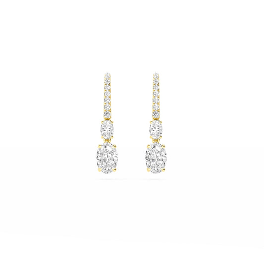 9K Yellow Gold Lab Grown Diamond Drop Earrings 4.22 ctw E32656-4.50CT