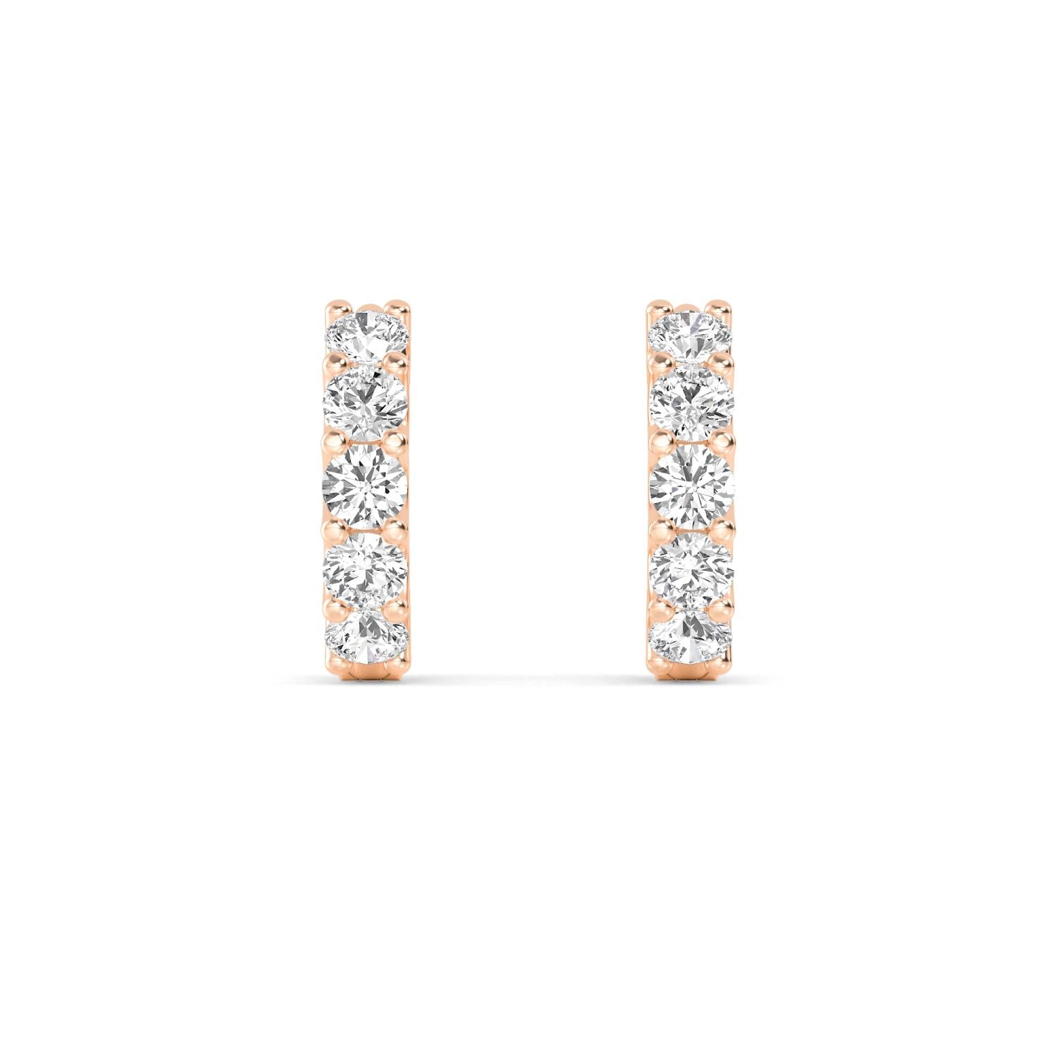 9K Rose Gold Lab Grown Diamond EARRINGS 0.99 ctw E32681-1