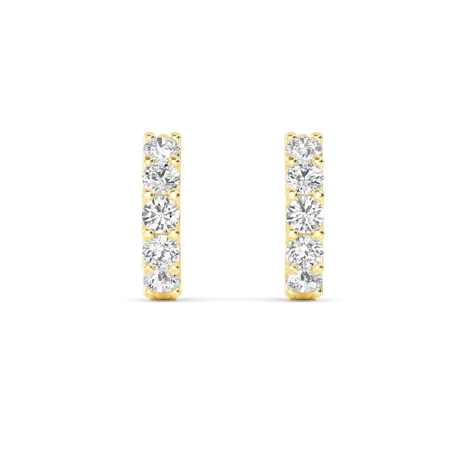 9K Yellow Gold Lab Grown Diamond EARRINGS 0.99 ctw E32681-1