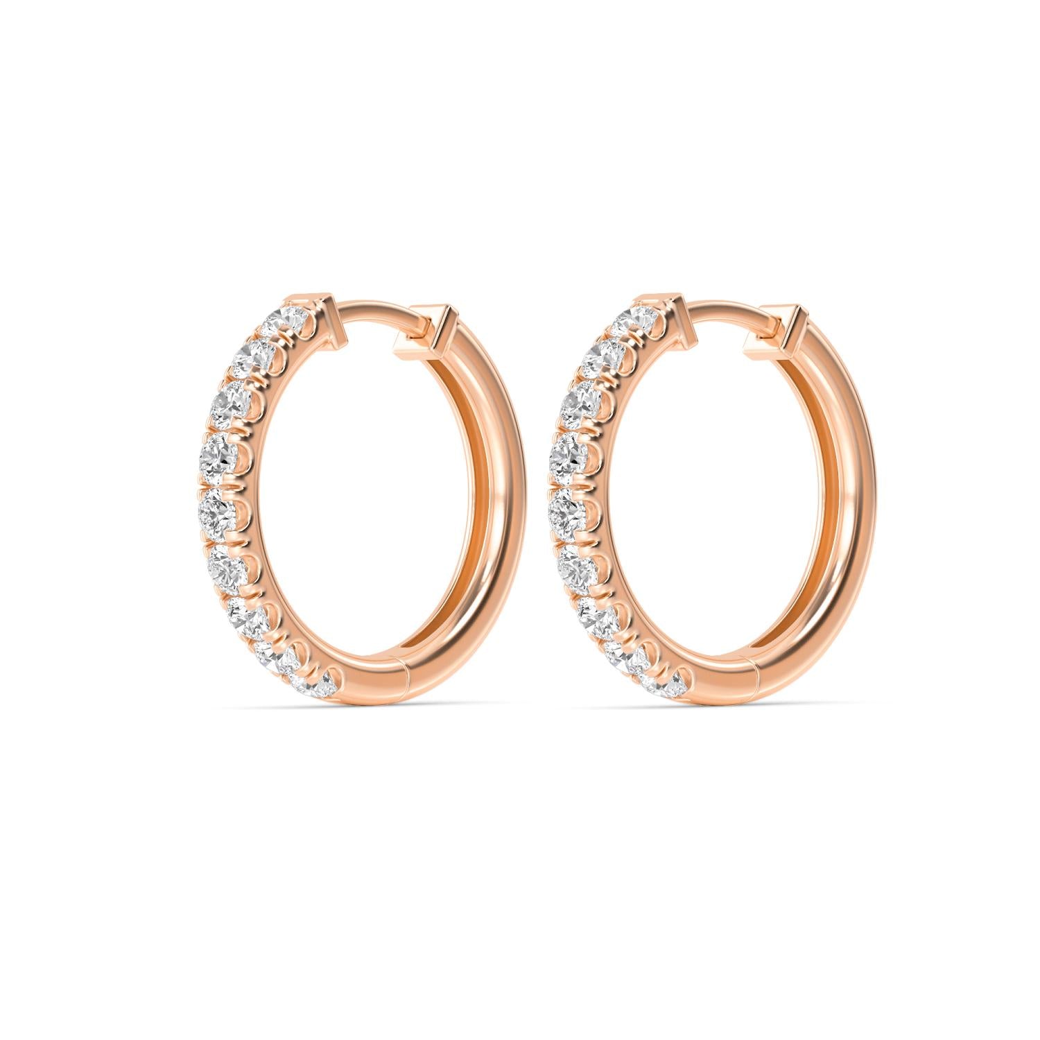 9K Rose Gold Lab Grown Diamond EARRINGS 1.00 ctw E32779-1