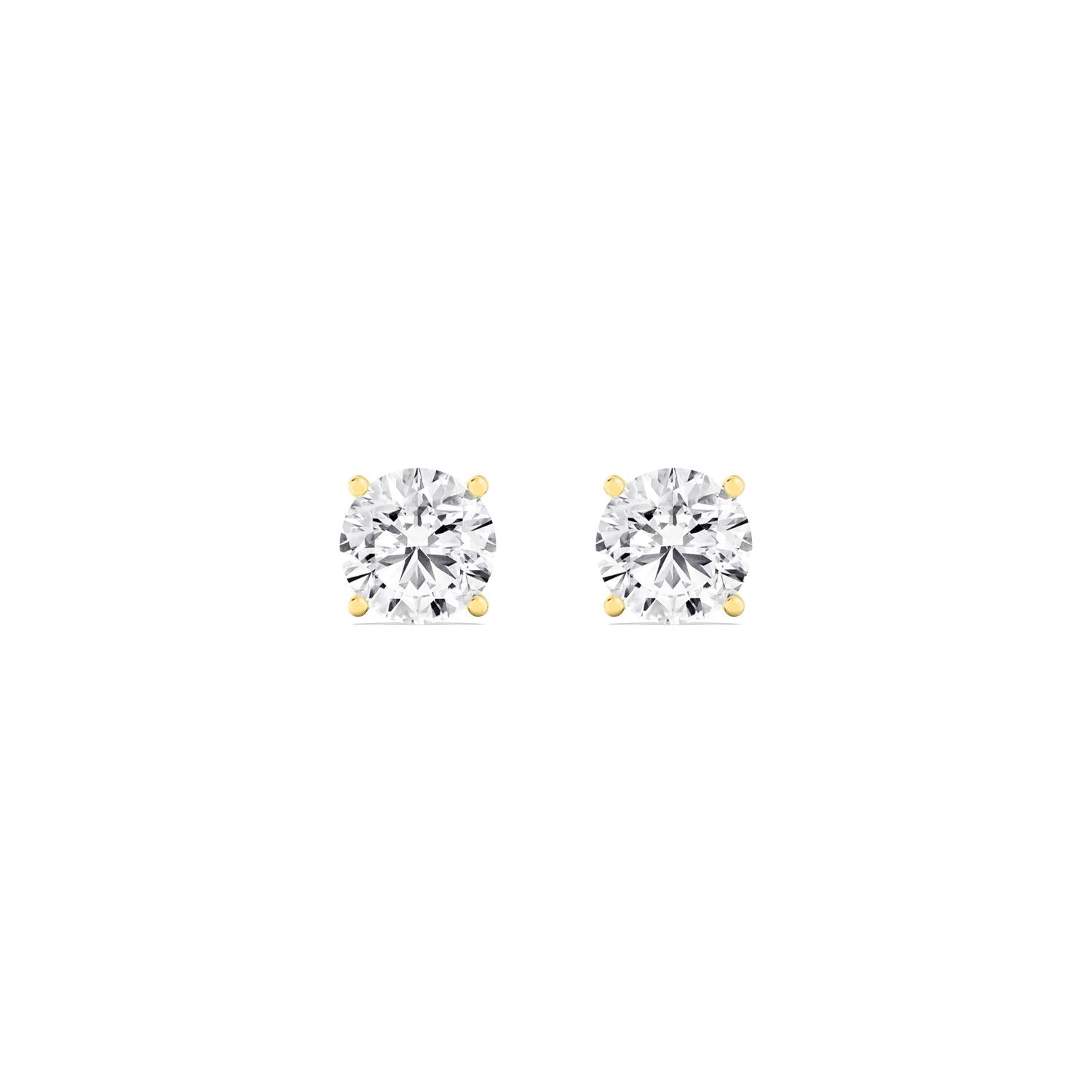 9K Yellow Gold Lab Grown Diamond EARRINGS 4.00 ctw E32932-4