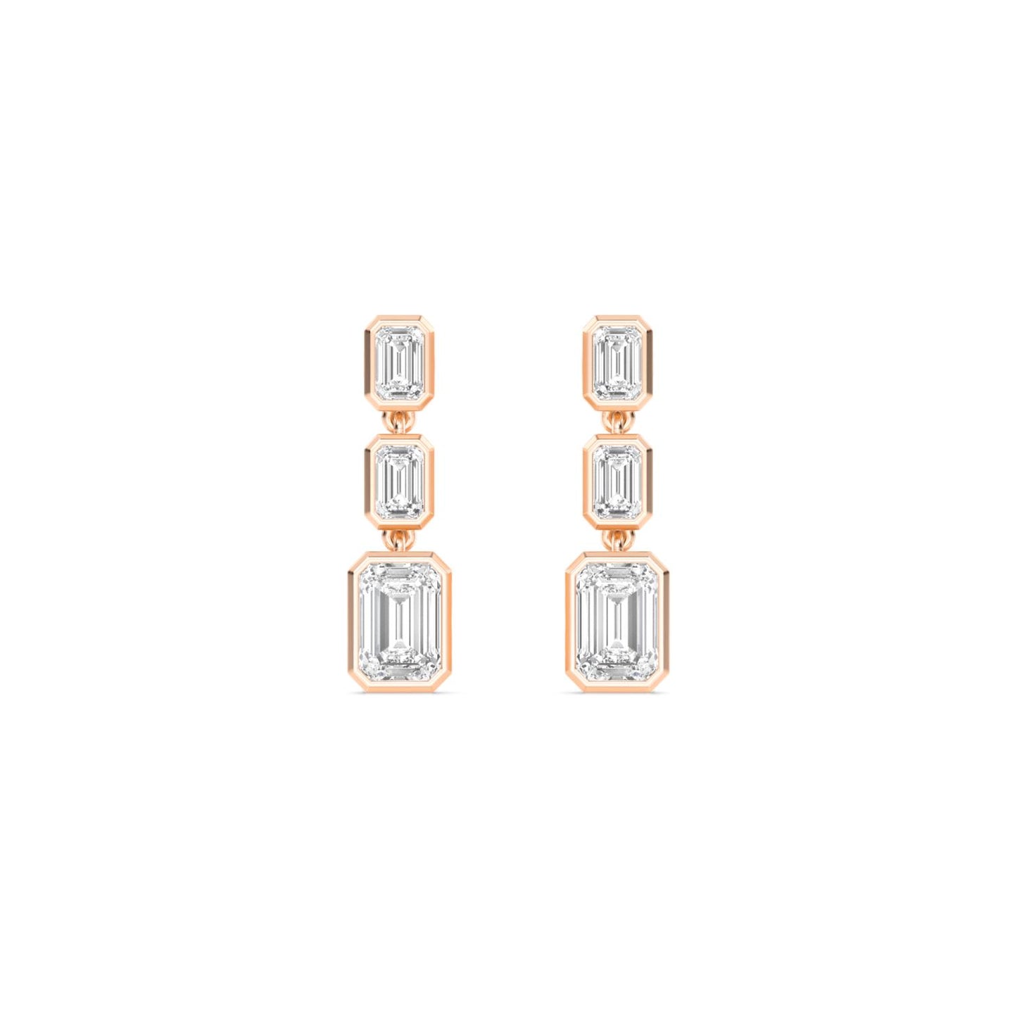 9K Rose Gold Lab Grown Diamond EARRINGS 3.13 ctw E33245EM-3