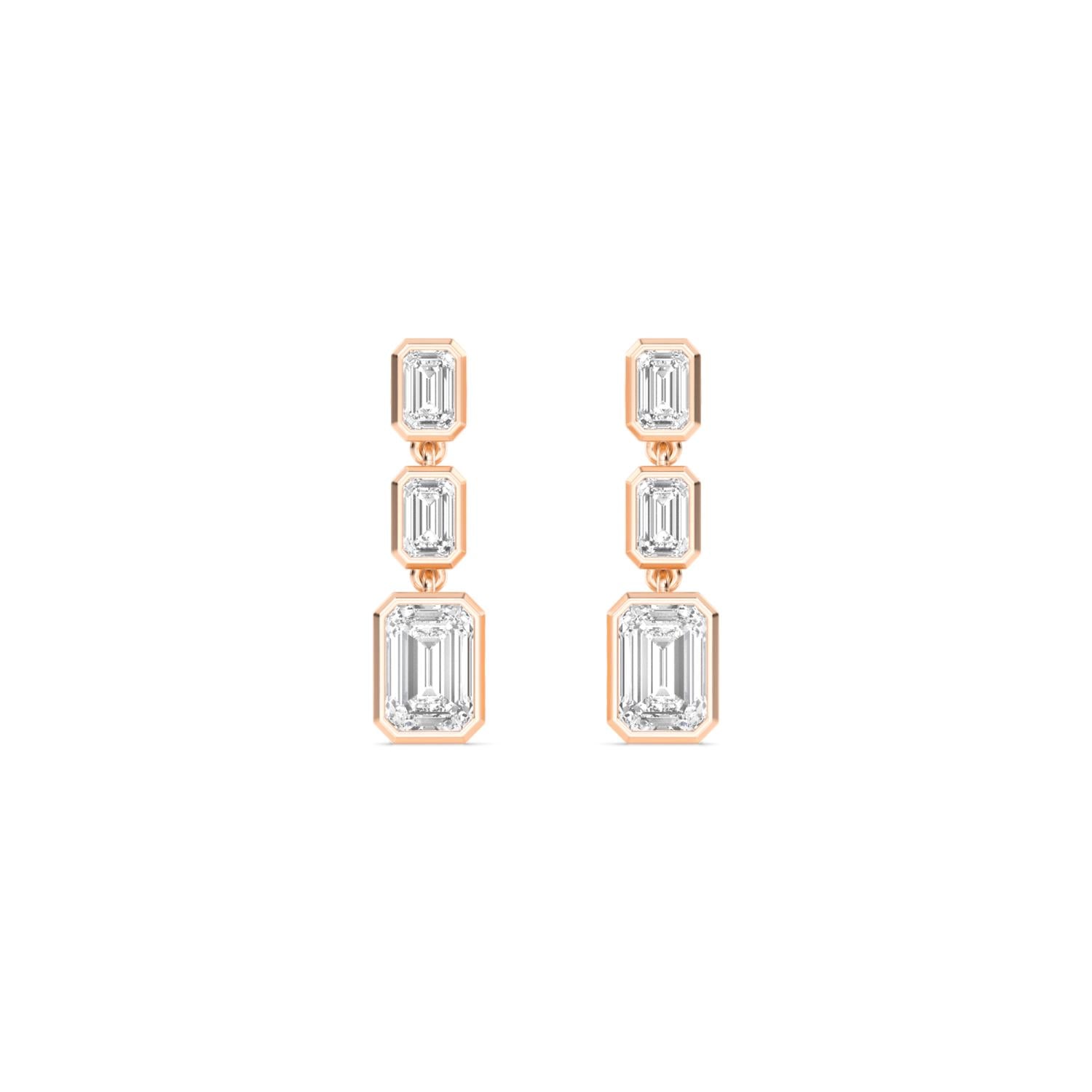 9K Rose Gold Lab Grown Diamond EARRINGS 3.13 ctw E33245EM-3