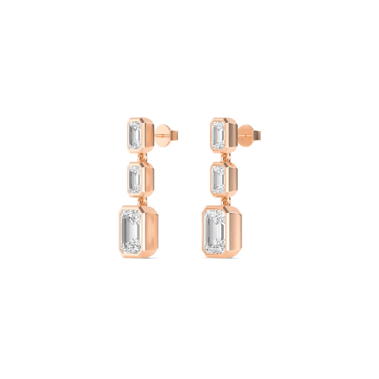 9K Rose Gold Lab Grown Diamond EARRINGS 3.13 ctw E33245EM-3