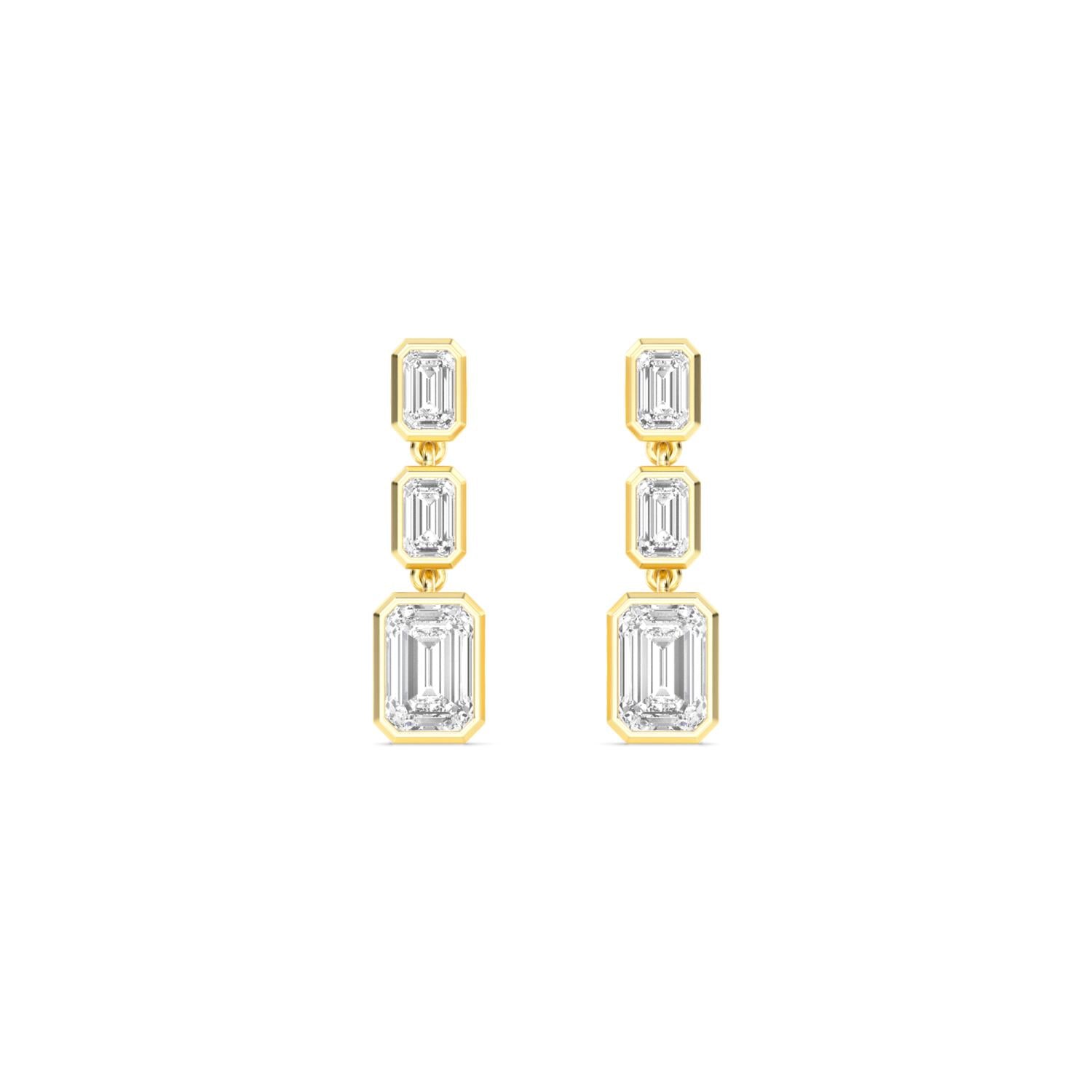 9K Yellow Gold Lab Grown Diamond EARRINGS 3.13 ctw E33245EM-3