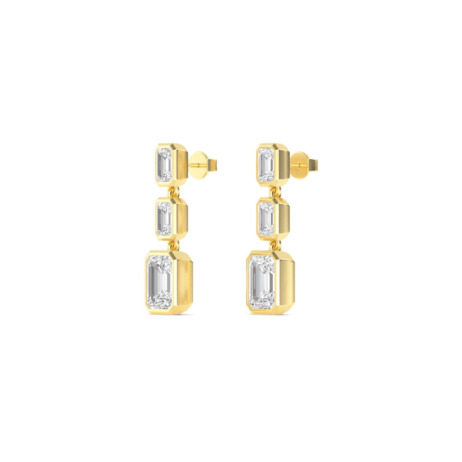 9K Yellow Gold Lab Grown Diamond EARRINGS 3.13 ctw E33245EM-3